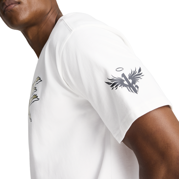 PUMA Footlocker 50th Anniversary Melo Logo T-Shirt - Men's - White/Gold/Black - Image 3