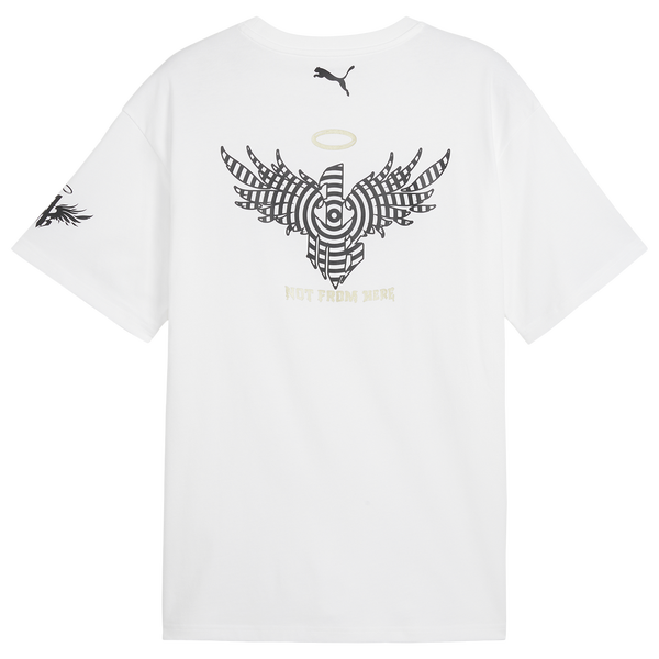 PUMA Footlocker 50th Anniversary Melo Logo T-Shirt - Men's - White/Gold/Black - Image 5