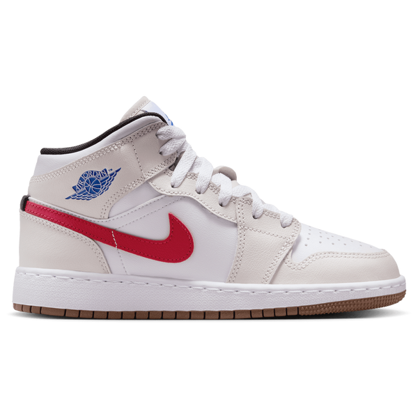 Jordan AJ 1 Mid - Boys' Grade School - White/Sail/Phantom