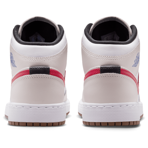 Jordan AJ 1 Mid - Boys' Grade School - White/Sail/Phantom - Image 3
