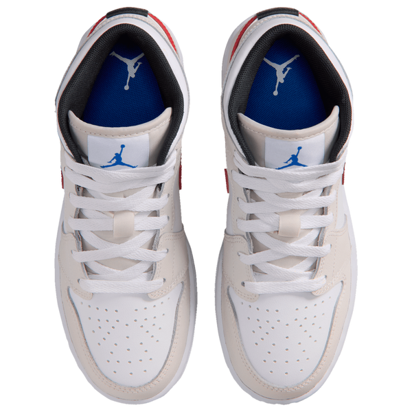 Jordan AJ 1 Mid - Boys' Grade School - White/Sail/Phantom - Image 4