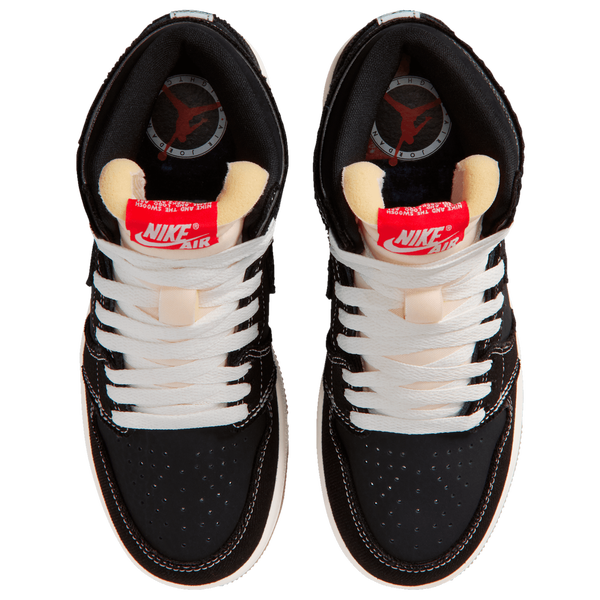 Jordan Retro 1 High OG - Boys' Grade School - Black/White/Red - Image 4
