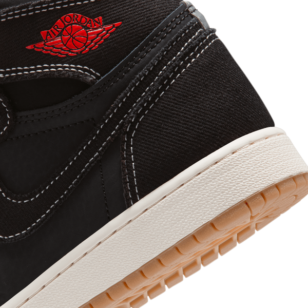 Jordan Retro 1 High OG - Boys' Grade School - Black/White/Red - Image 8