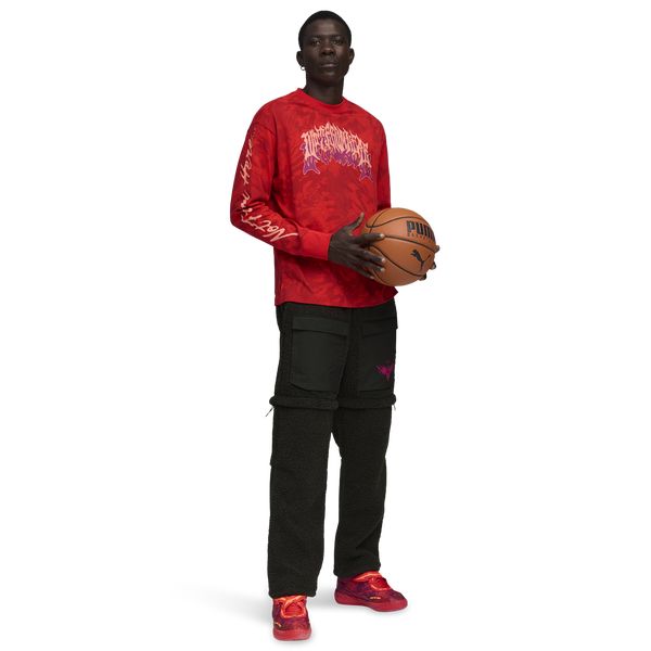PUMA Lamelo Supernova Long Sleeve AOP Tee - Men's - Puma Red - Image 5