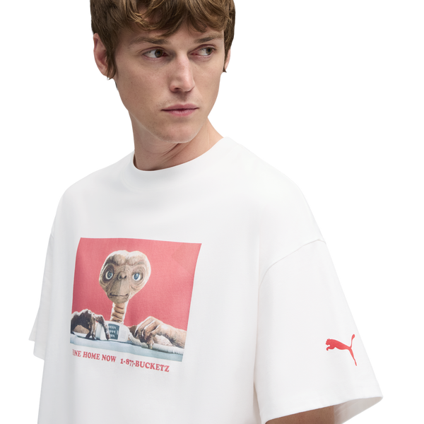PUMA Hoops X E.T. T-Shirt I - Men's - White/Red - Image 3