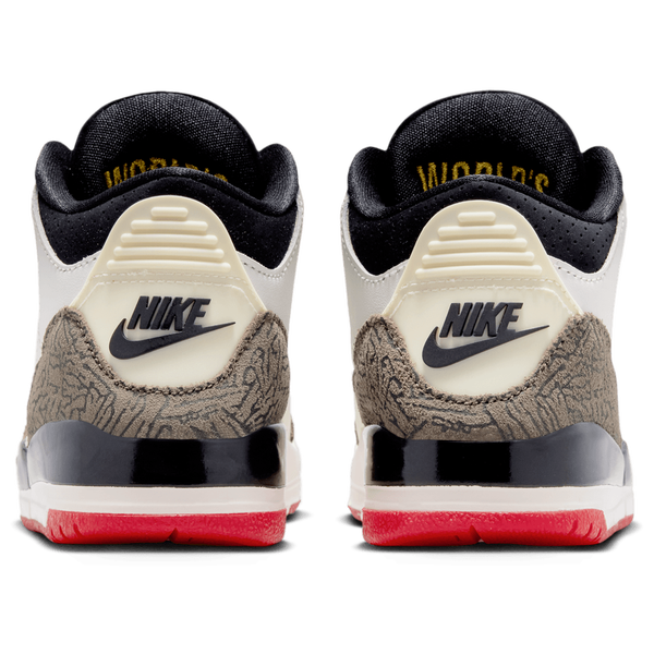 Jordan Retro 3 - Boys' Preschool - White/Black/Tan - Image 3