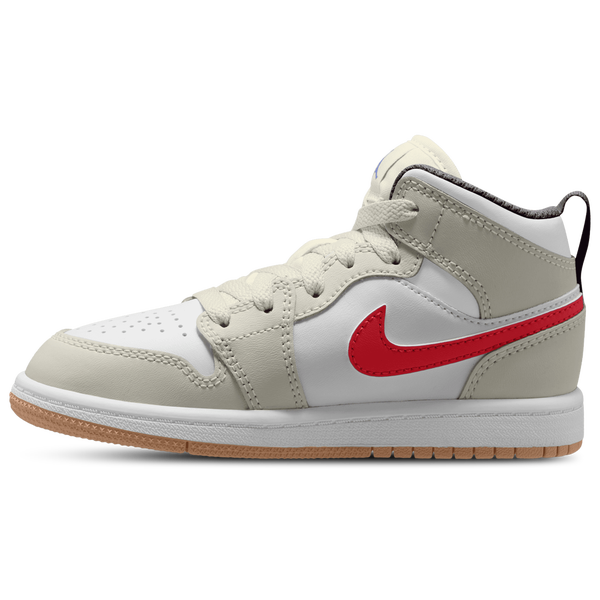 Jordan AJ 1 Mid - Boys' Preschool - White/Sail/Phantom - Image 2