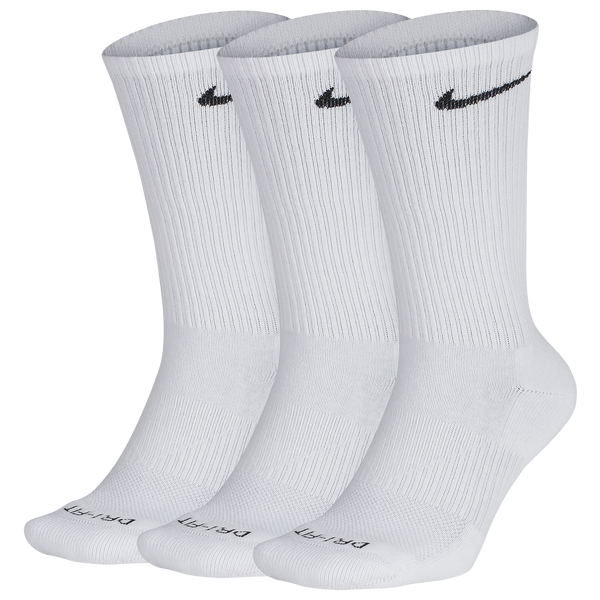 Nike 3 Pack Dri-FIT Plus Crew Socks - Men's - Black/White