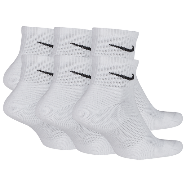 Nike 6 Pack Dri-FIT Plus Quarter Socks - Men's - Black/White - Image 3
