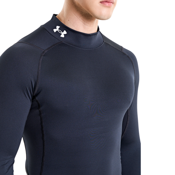 Under Armour HG Armour Comp Mock Long Sleeve - Men's - Black/White