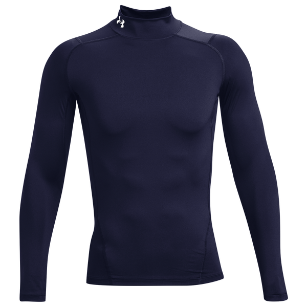 Under Armour HG Armour Comp Mock Long Sleeve - Men's - Midnight Navy/White - Image 3