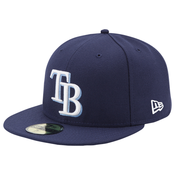 New Era Rays 59Fifty Authentic Cap - Adult - White/Navy - Image 2