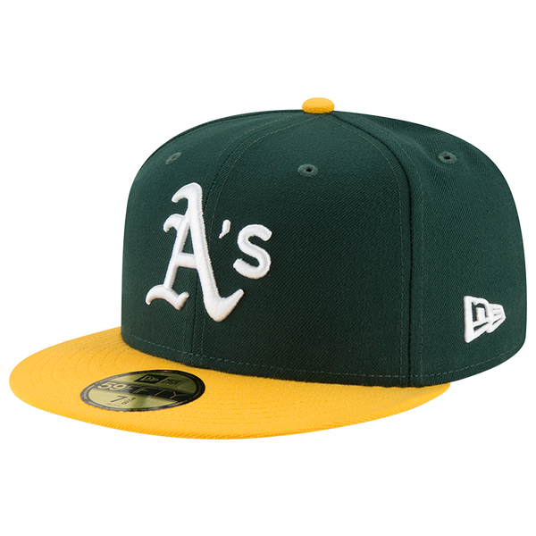 New Era Athletics 59Fifty Authentic Cap - Adult - Green/Yellow