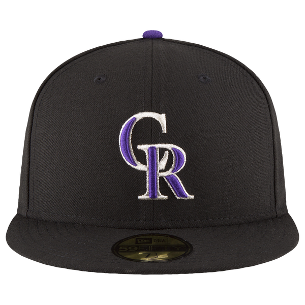 New Era Rockies 59Fifty Authentic Cap - Adult - Black/White/Purple