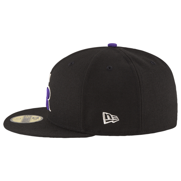 New Era Rockies 59Fifty Authentic Cap - Adult - Black/White/Purple - Image 5