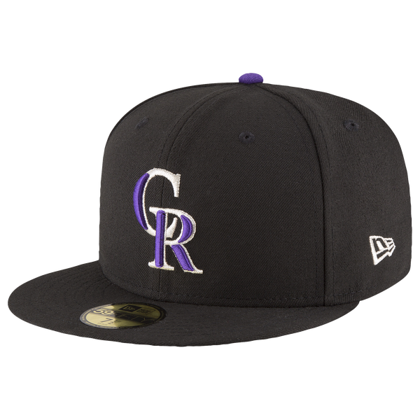 New Era Rockies 59Fifty Authentic Cap - Adult - Black/White/Purple - Image 7