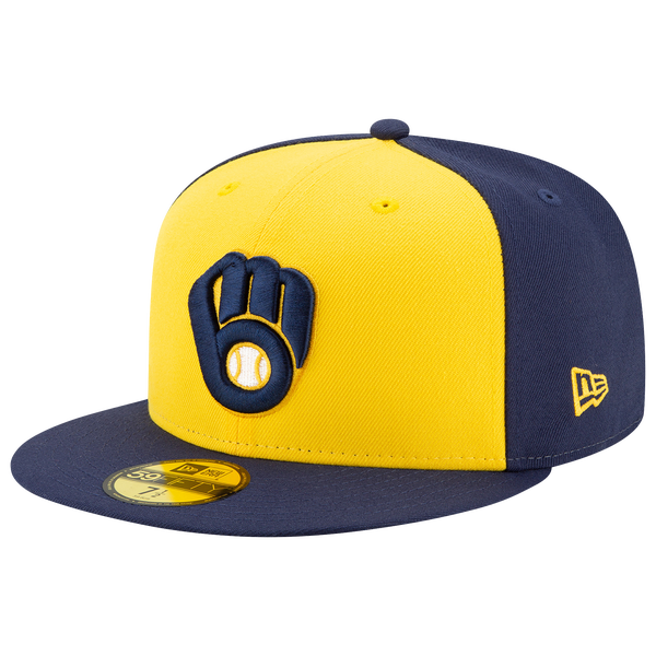 New Era Brewers 59Fifty Authentic Cap - Adult - Royal/Gold - Image 2