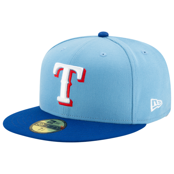 New Era Rangers 59Fifty Authentic Cap - Adult - Baby Blue/Royal/White - Image 2