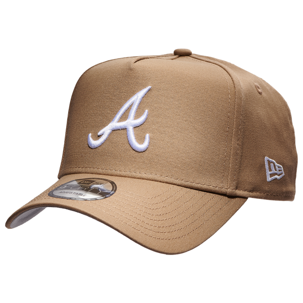 New Era Braves 9Forty A Frame Cap - Men's - Khaki/White