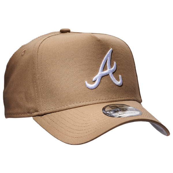 New Era Braves 9Forty A Frame Cap - Men's - Khaki/White - Image 3