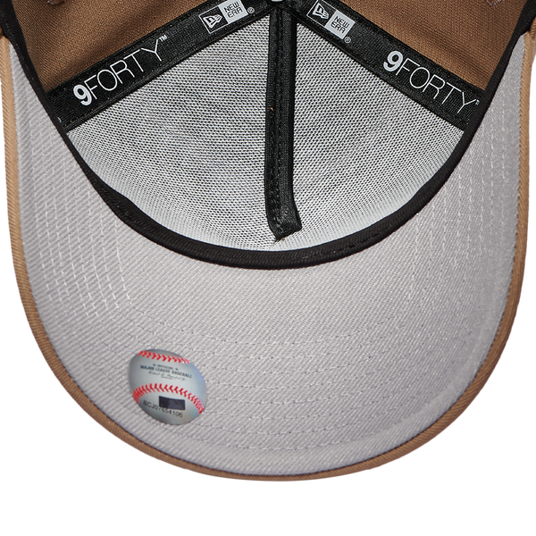 New Era Braves 9Forty A Frame Cap - Men's - Khaki/White - Image 5