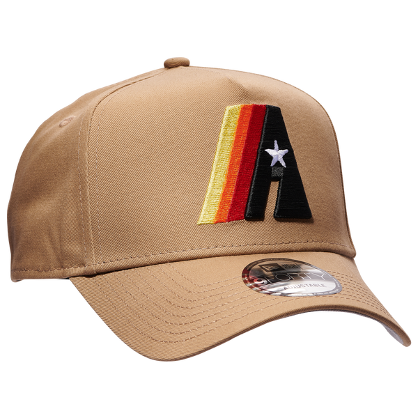 New Era Astros 9Forty A Frame Cap - Men's - Khaki/White - Image 3