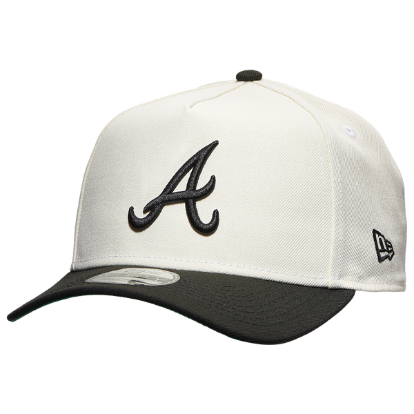 New Era Braves A Frame 2T Adjustable Cap - Men's - White/Black