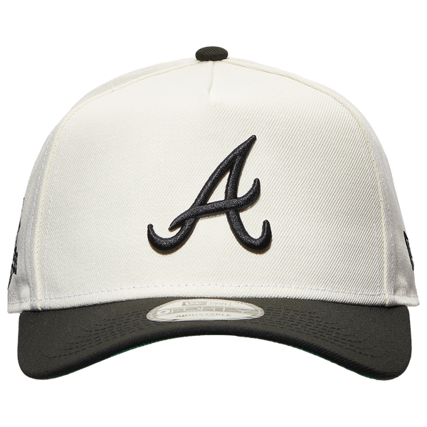 New Era Braves A Frame 2T Adjustable Cap - Men's - White/Black - Image 2