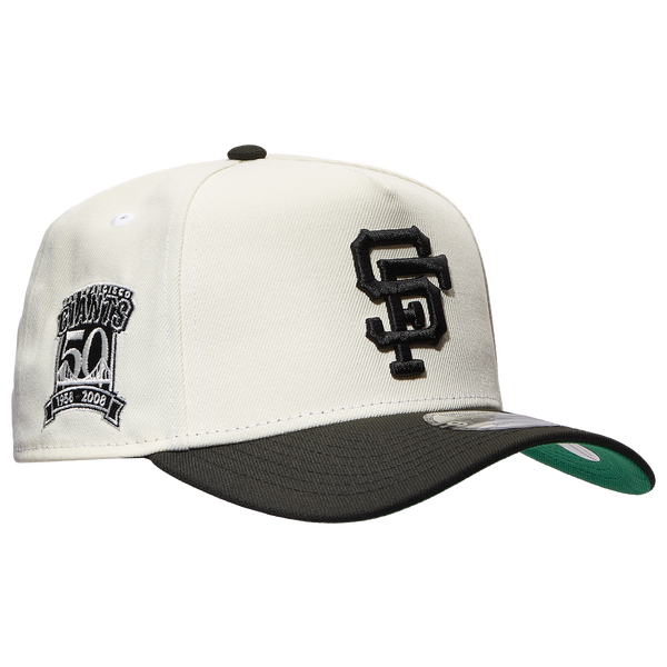 New Era Giants A Frame 2T Adjustable Cap - Men's - White/Black - Image 3