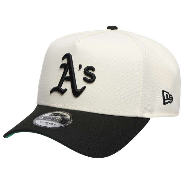 New Era A's 9FORTY A-Frame Cap - Adult - White/Black