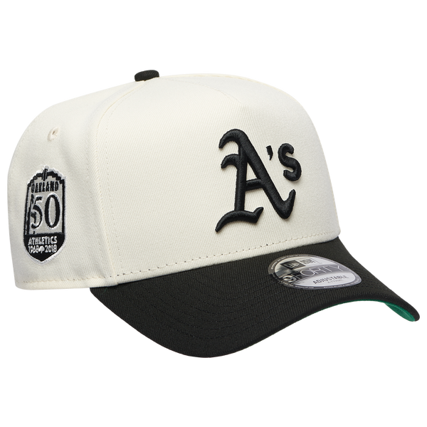 New Era A's 9FORTY A-Frame Cap - Adult - White/Black - Image 3