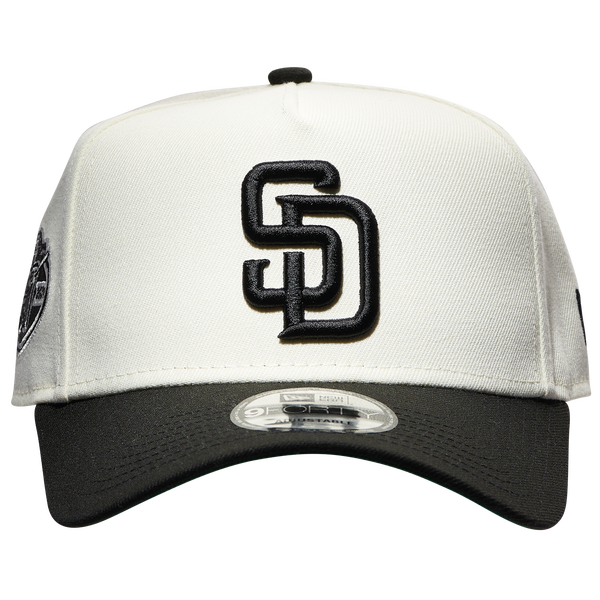 New Era Padres 9FORTY A-Frame Cap - Adult - White/Black - Image 2
