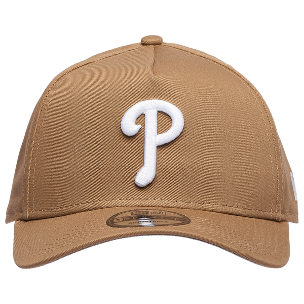 New Era Phillies A Frame Adjustable Cap - Men's - Khaki/White - Image 2