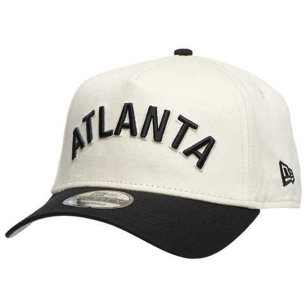 New Era Braves 940 A Frame Arch Logo Cap - Men's - Black/Chrome