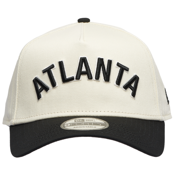 New Era Braves 940 A Frame Arch Logo Cap - Men's - Black/Chrome - Image 2