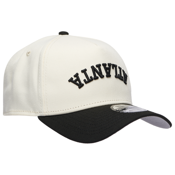 New Era Braves 9Forty A-Frame Upside Wordmark Cap - Adult - Chrome/Black - Image 3