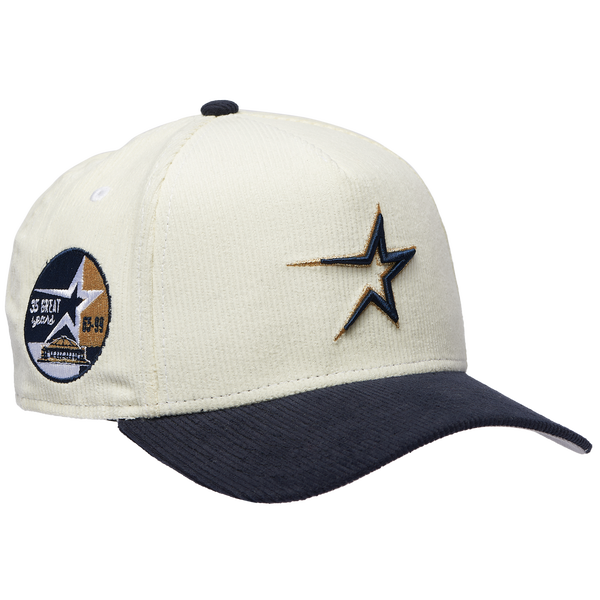 New Era Astros 940 A Frame Corduroy Cap - Men's - Chrome/Navy - Image 3