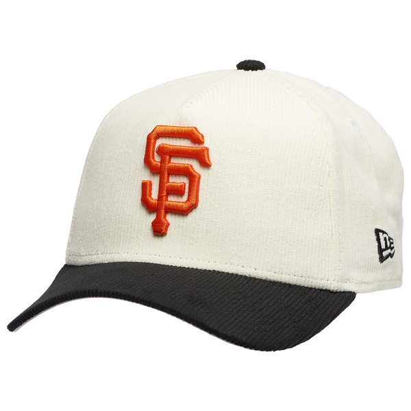 New Era Giants 940 A Frame Corduroy Cap - Men's - Black/Chrome