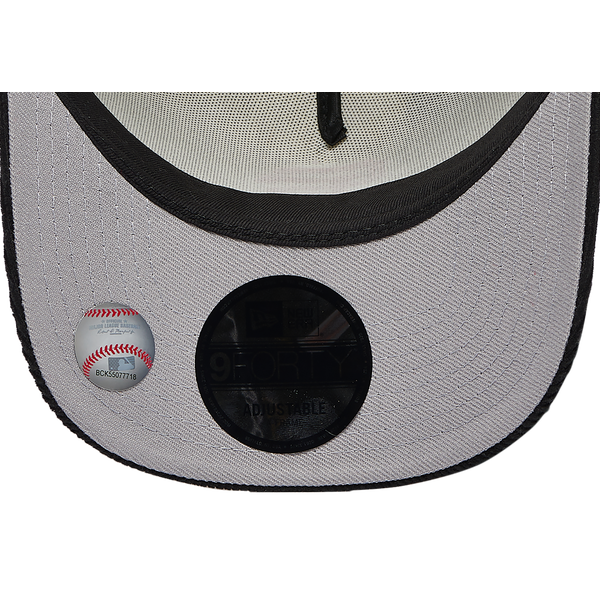 New Era Giants 940 A Frame Corduroy Cap - Men's - Black/Chrome - Image 5