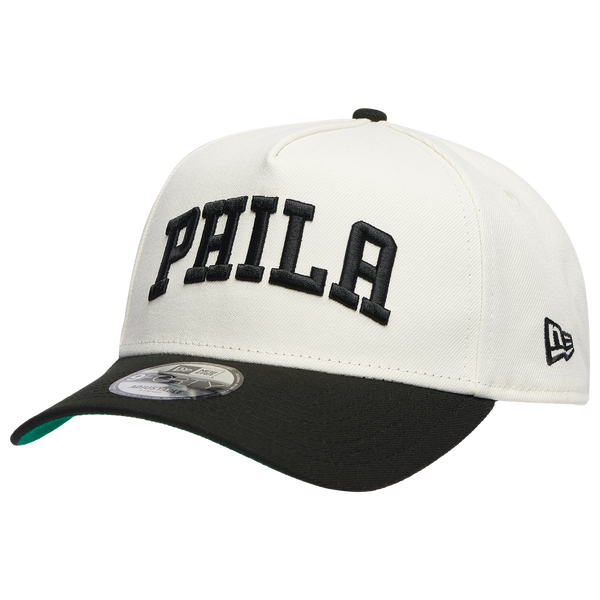 New Era 76ers Team 9FORTY A-Frame Chrome Cap - Men's - Black/Chrome