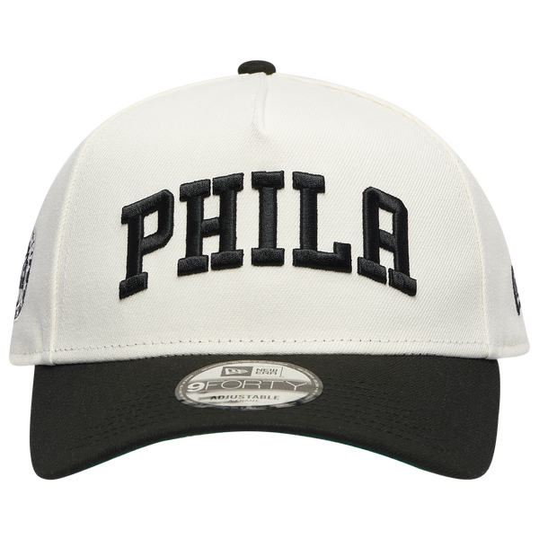 New Era 76ers Team 9FORTY A-Frame Chrome Cap - Men's - Black/Chrome - Image 2
