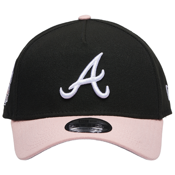 New Era Braves 9Forty A-Frame Cap - Adult - Pink/Black - Image 3