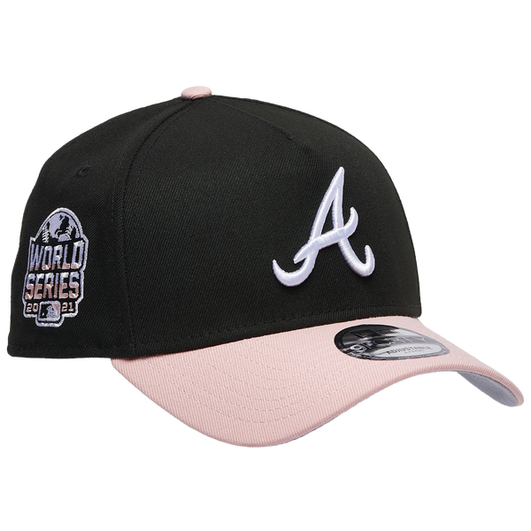 New Era Braves 9Forty A-Frame Cap - Adult - Pink/Black - Image 4