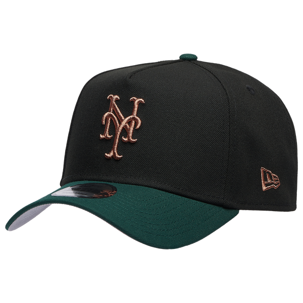 New Era Mets 9FORTY A-Frame Metallic Cap - Men's - Black/Green