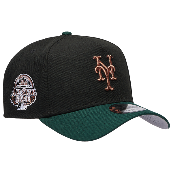 New Era Mets 9FORTY A-Frame Metallic Cap - Men's - Black/Green - Image 3