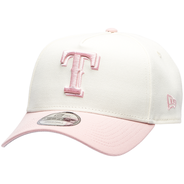New Era Rangers 9FORTY A-Frame Cap - Adult - Chrome/Pink Rouge