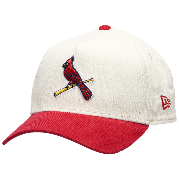 New Era Cardinals 940 A Frame Cordory Cap - Adult - White/Red