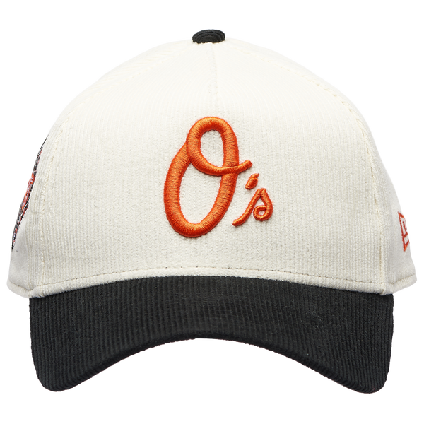 New Era Orioles 940 A Frame Corduroy Cap - Adult - White/Black - Image 2