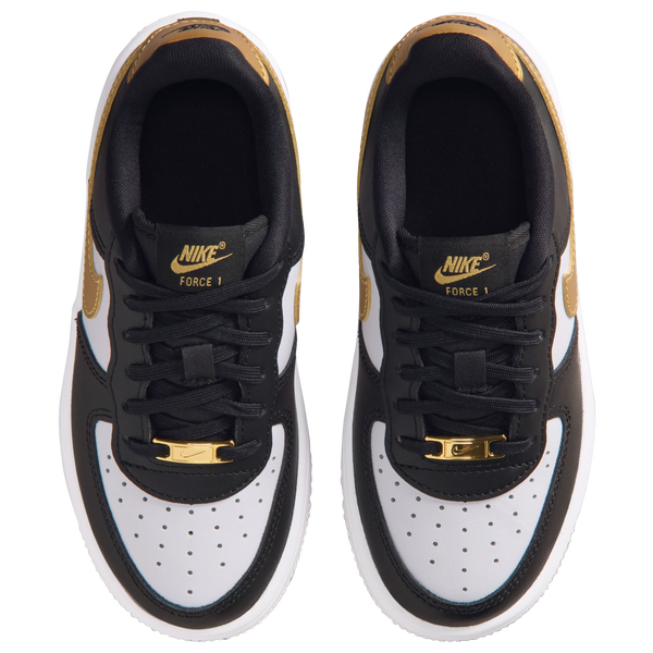 Nike Air Force 1 Low Lace - Girls' Preschool - Gold/Black - Image 4