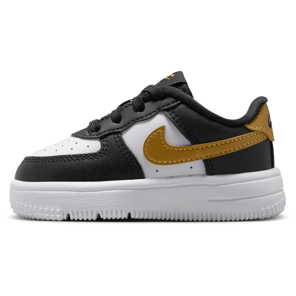 Nike Air Force 1 Low Lace - Girls' Toddler - Black/Gold - Image 2